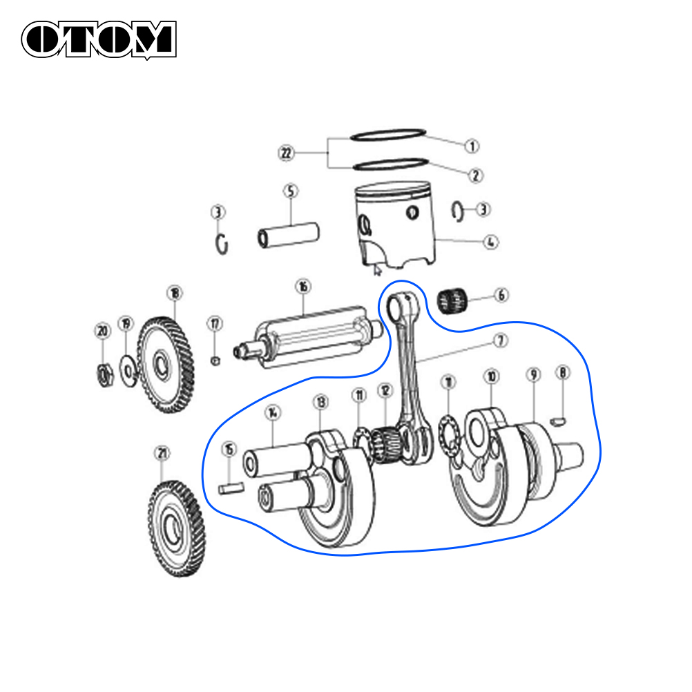 Otom dt230 mt250 conjunto de b - Motorcycle Crankshaft avaliação e preço